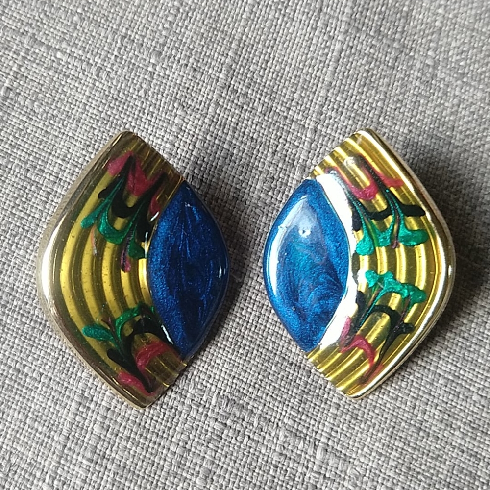 Vintage 80's Modernist Earrings